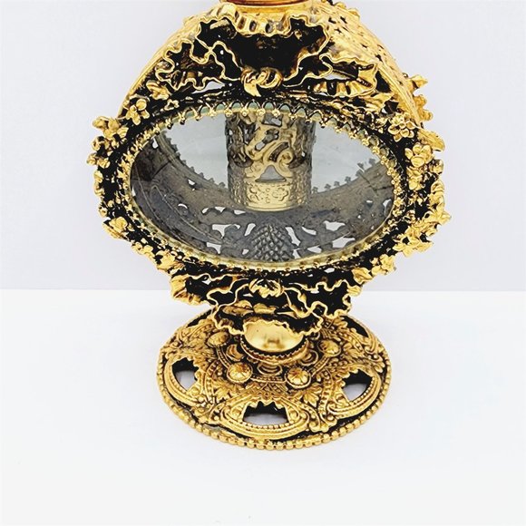 Vtg STYLEBUILT Ormolu Gilt Ornate Filigree Rococo Regency Vanity Perfume Bottle - Picture 9 of 14
